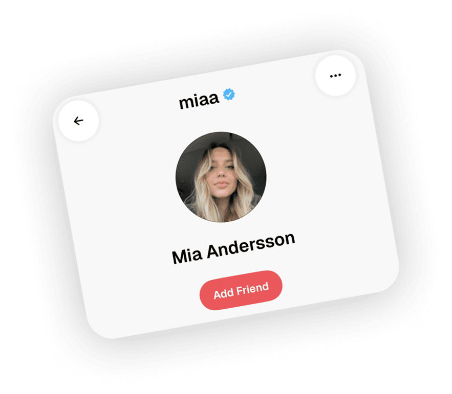 Mia Andersson add friend card